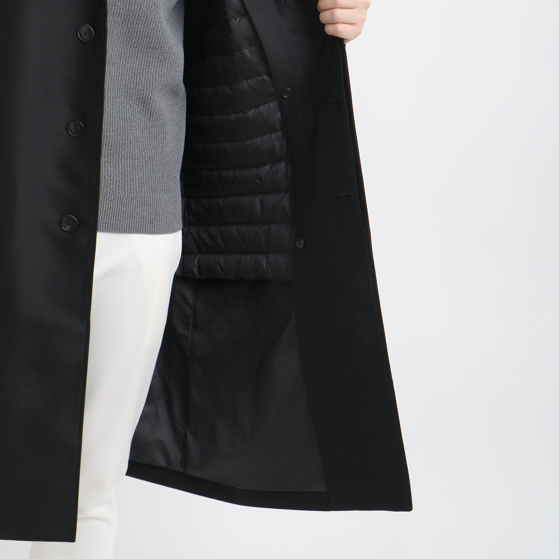 Silk Wool Bal Collar Coat Color: Black – ＋CLOTHET ONLINE