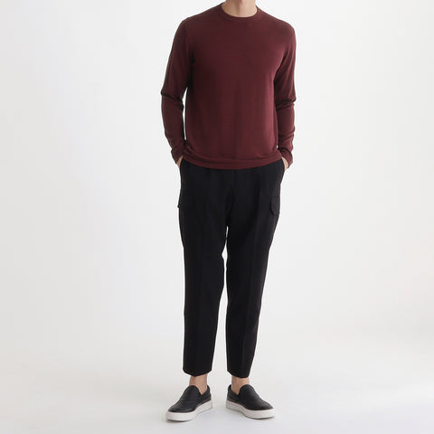 Crew Neck Knit Color: Bordeaux