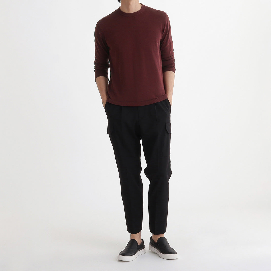 Crew Neck Knit Color: Bordeaux