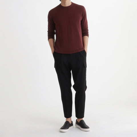 Crew Neck Knit Color: Bordeaux
