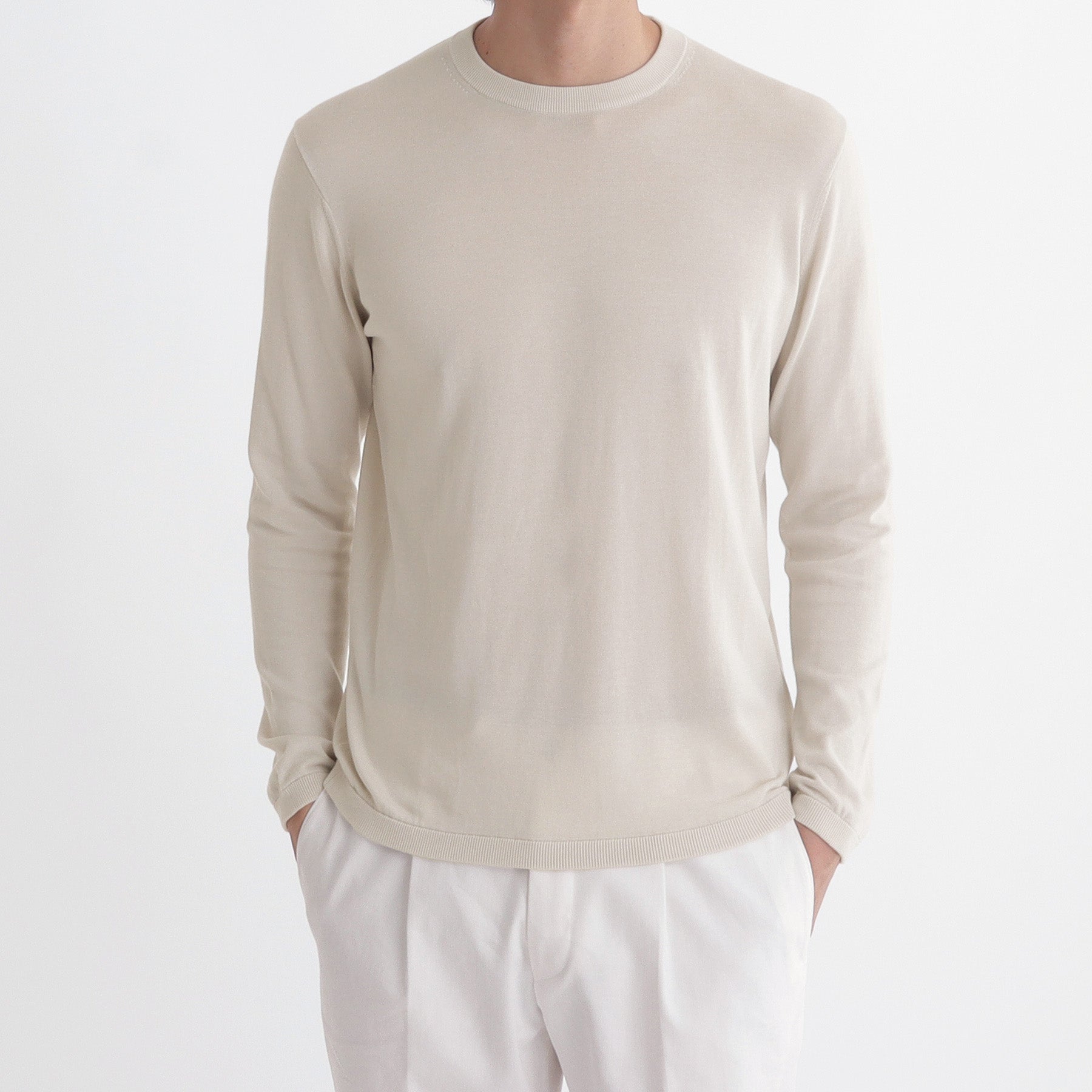 Crew Neck Knit Color: Pearl