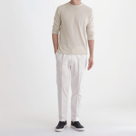 Crew Neck Knit Color: Pearl