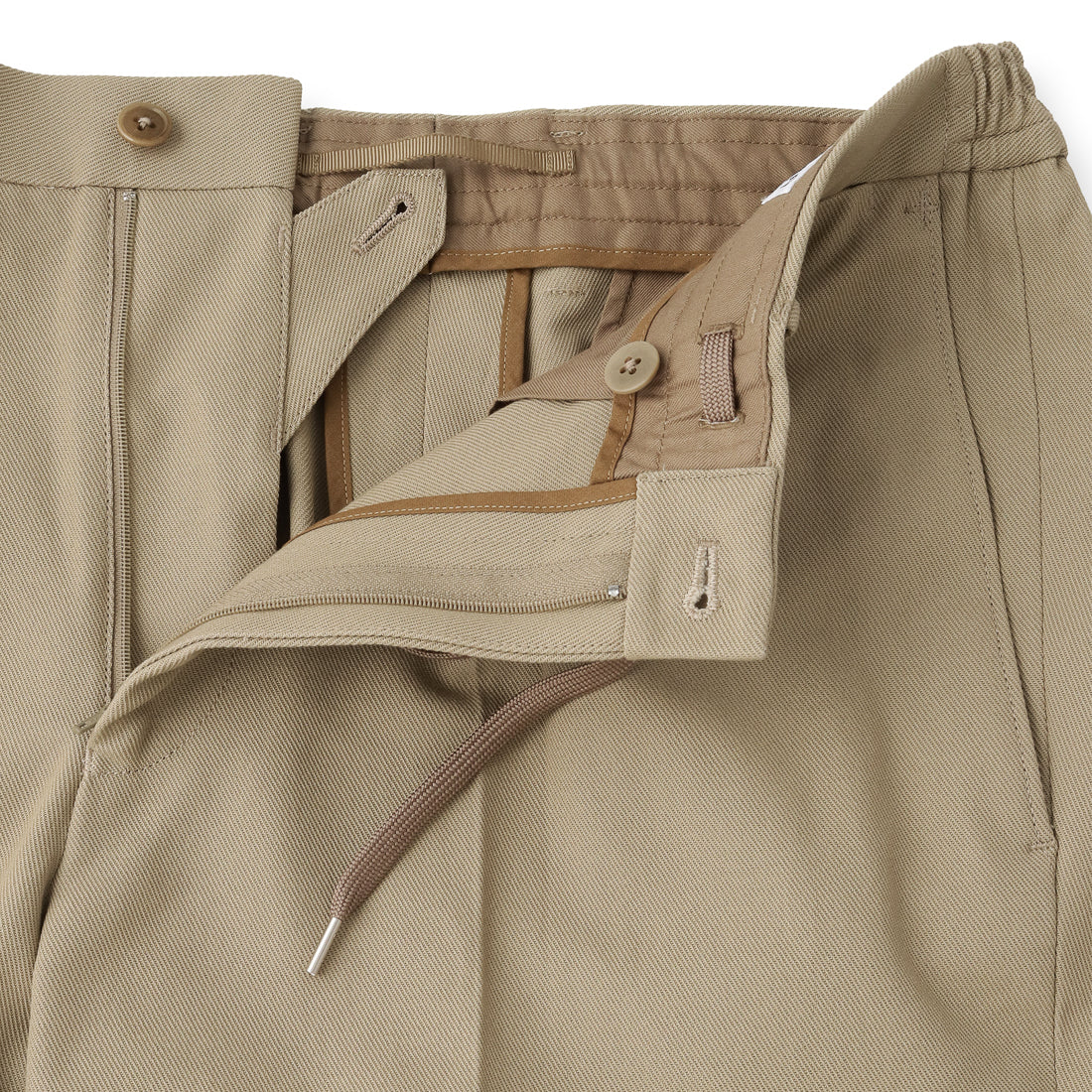 High Twist Cotton Kersey Easy Trousers Color: Beige