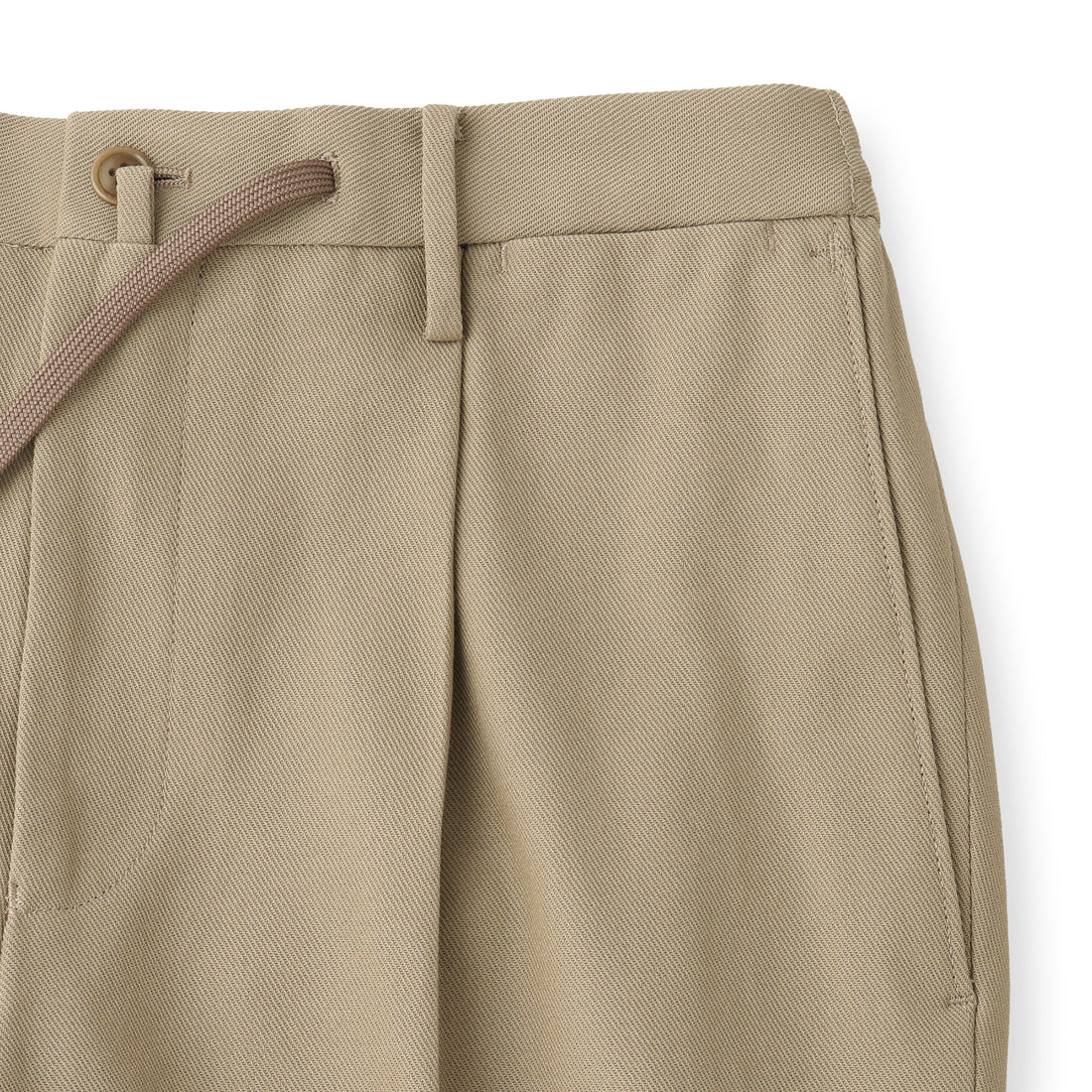 High Twist Cotton Kersey Easy Trousers Color: Beige