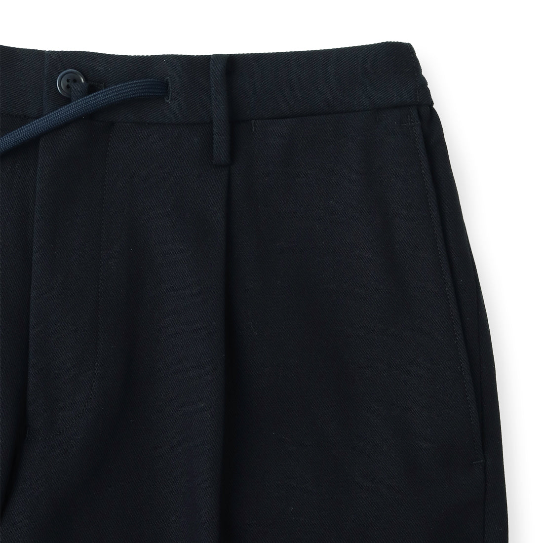 High Twist Cotton Kersey Easy Trousers Color: Navy