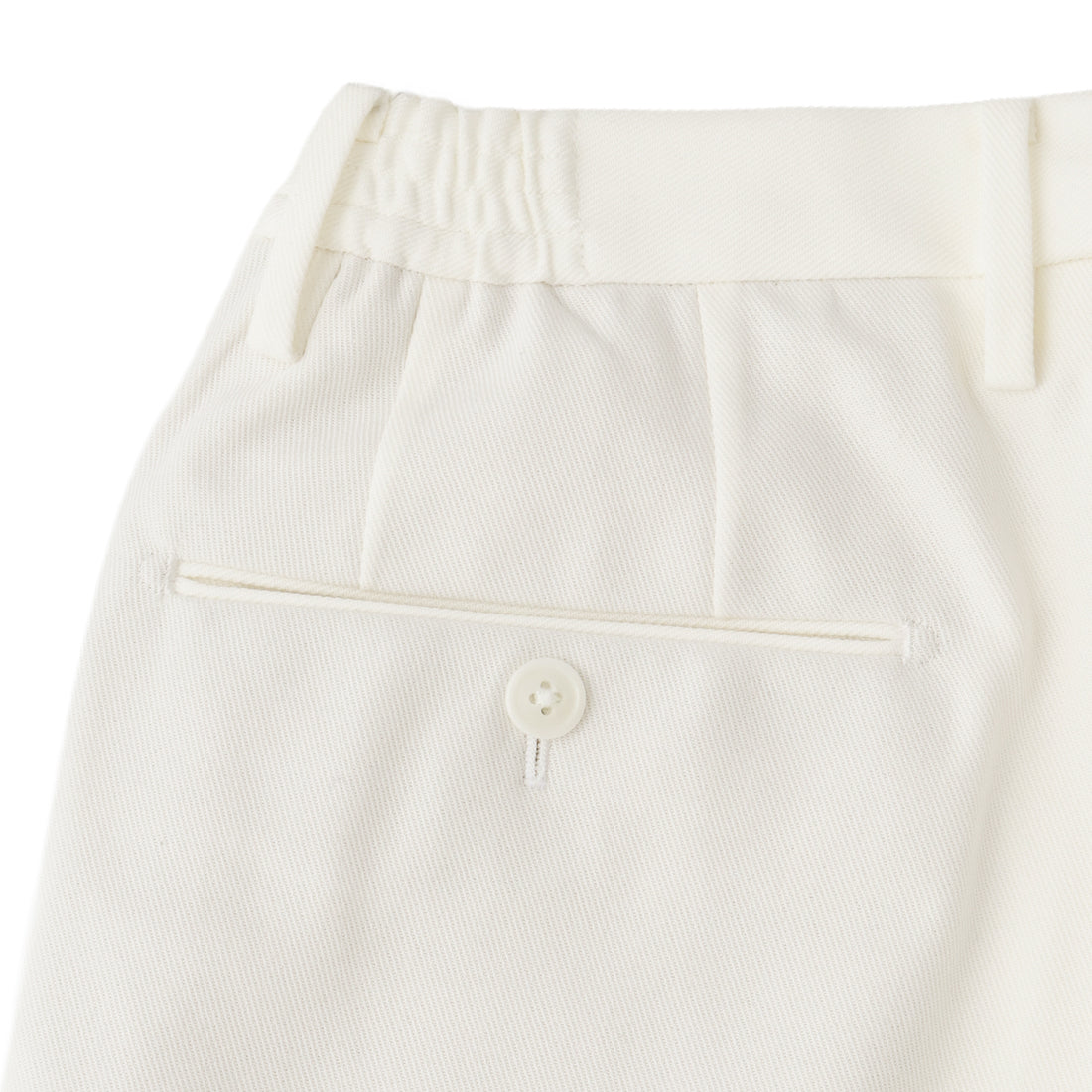 High Twist Cotton Kersey Easy Trousers Color: White