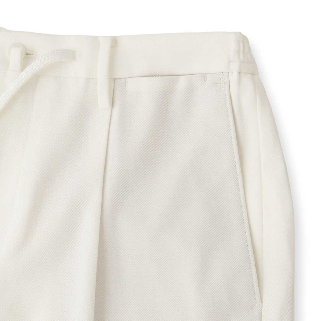 High Twist Cotton Kersey Easy Trousers Color: White