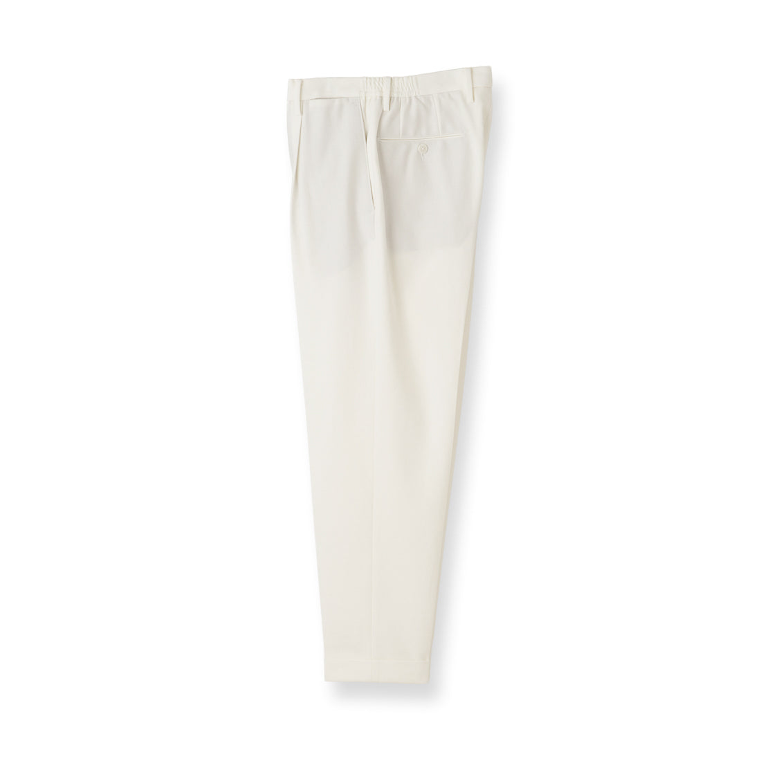 High Twist Cotton Kersey Easy Trousers Color: White