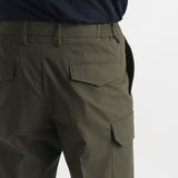 High Twist Cotton Panama Cargo Trousers Color: Olive