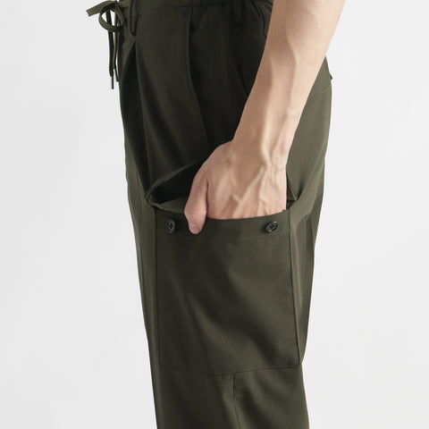 High Twist Cotton Panama Cargo Trousers