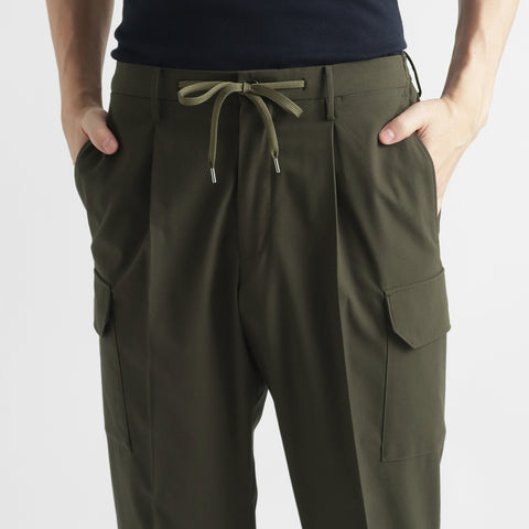 High Twist Cotton Panama Cargo Trousers