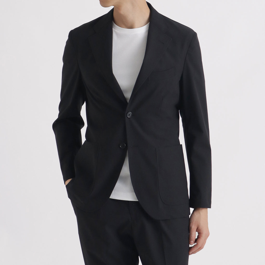 High Twist Cotton Panama Easy Jacket Color: Black