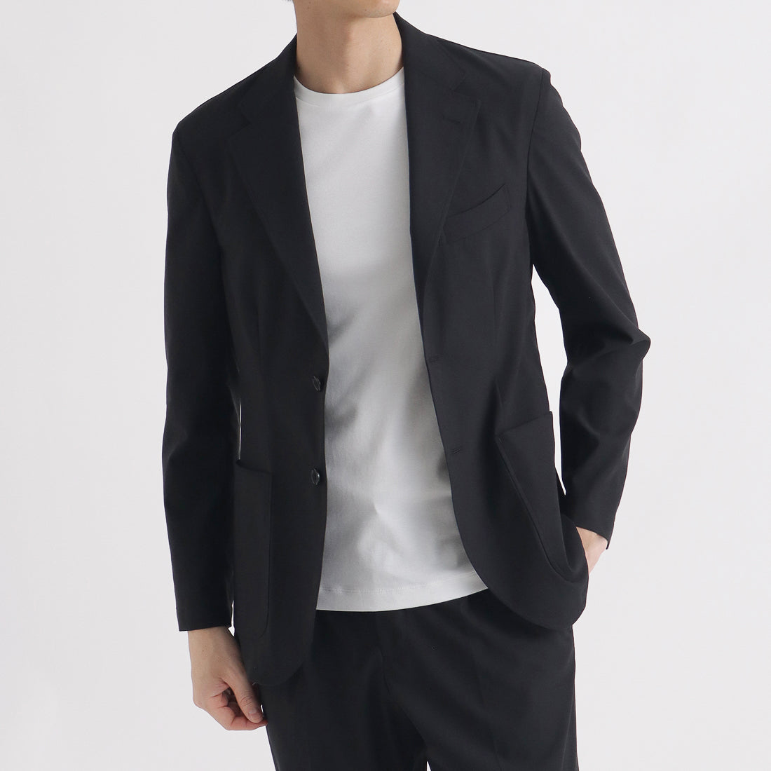 High Twist Cotton Panama Easy Jacket Color: Black