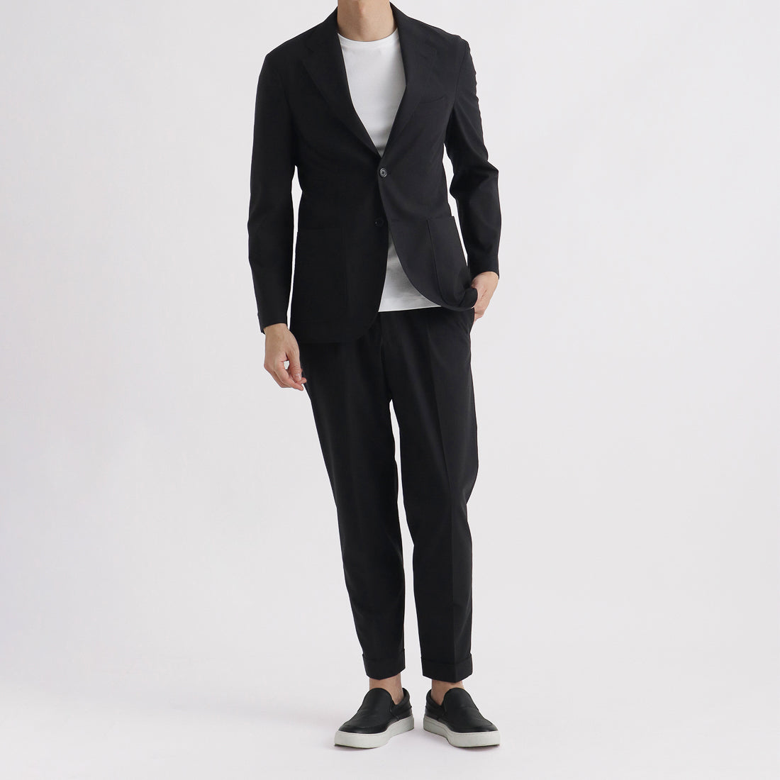 High Twist Cotton Panama Easy Jacket Color: Black