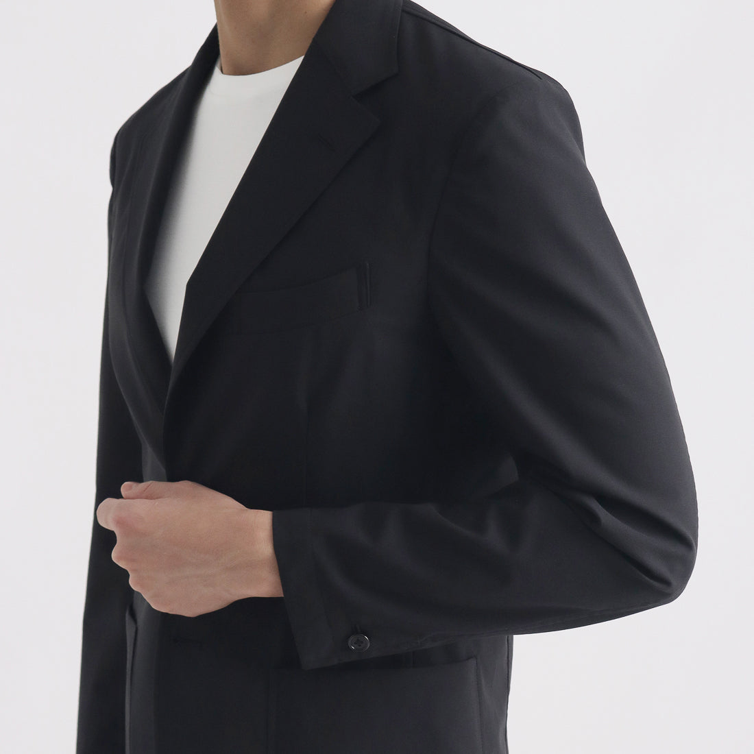 High Twist Cotton Panama Easy Jacket Color: Black