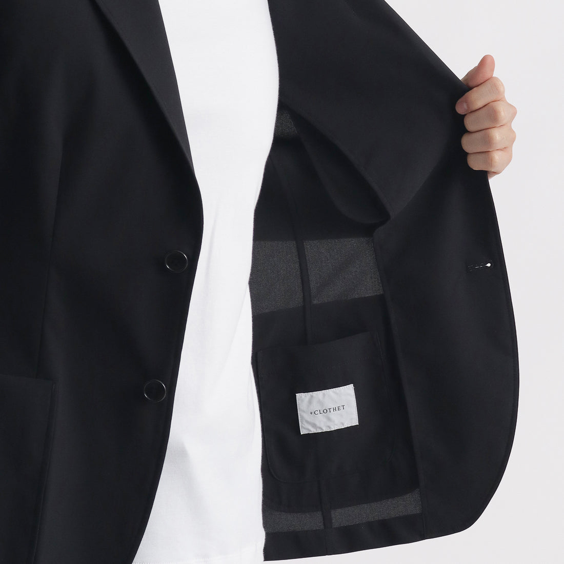 High Twist Cotton Panama Easy Jacket Color: Black