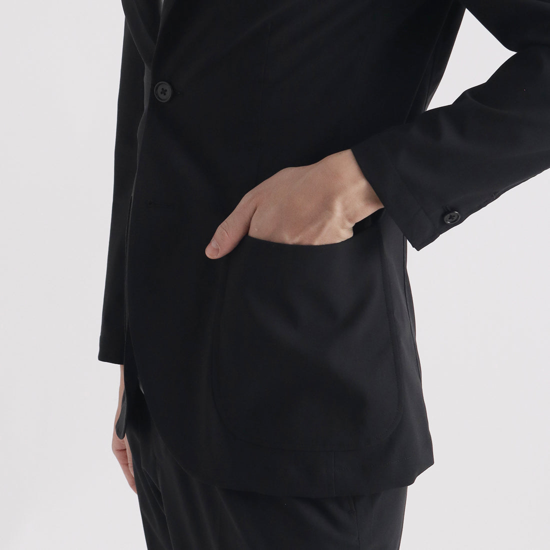High Twist Cotton Panama Easy Jacket Color: Black
