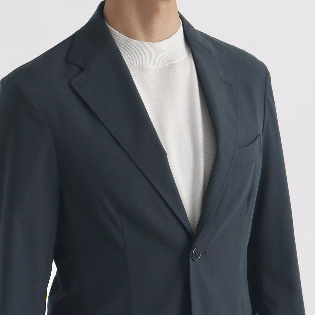 High Twist Cotton Panama Easy Jacket Color: Navy