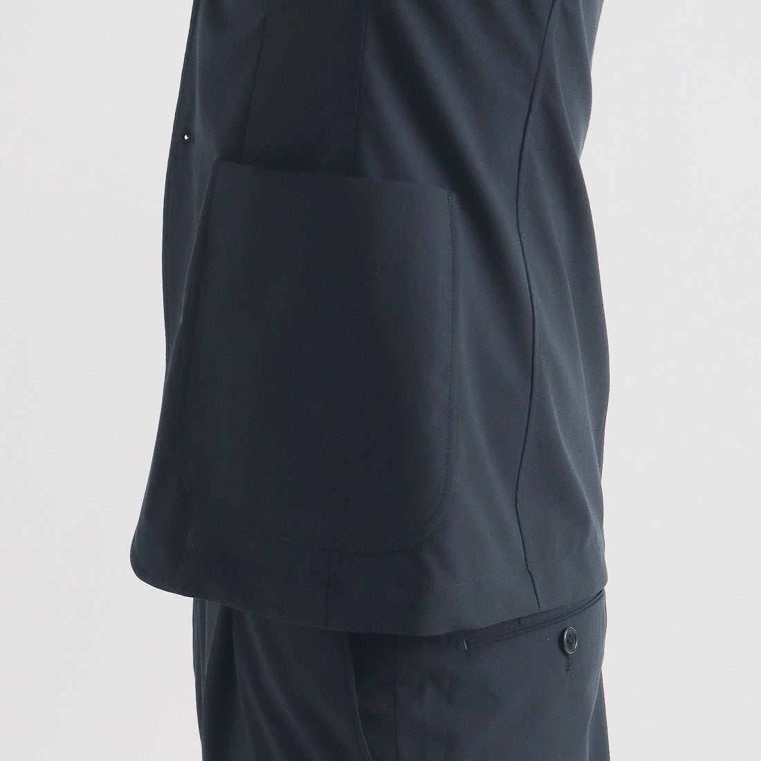 High Twist Cotton Panama Easy Jacket Color: Navy