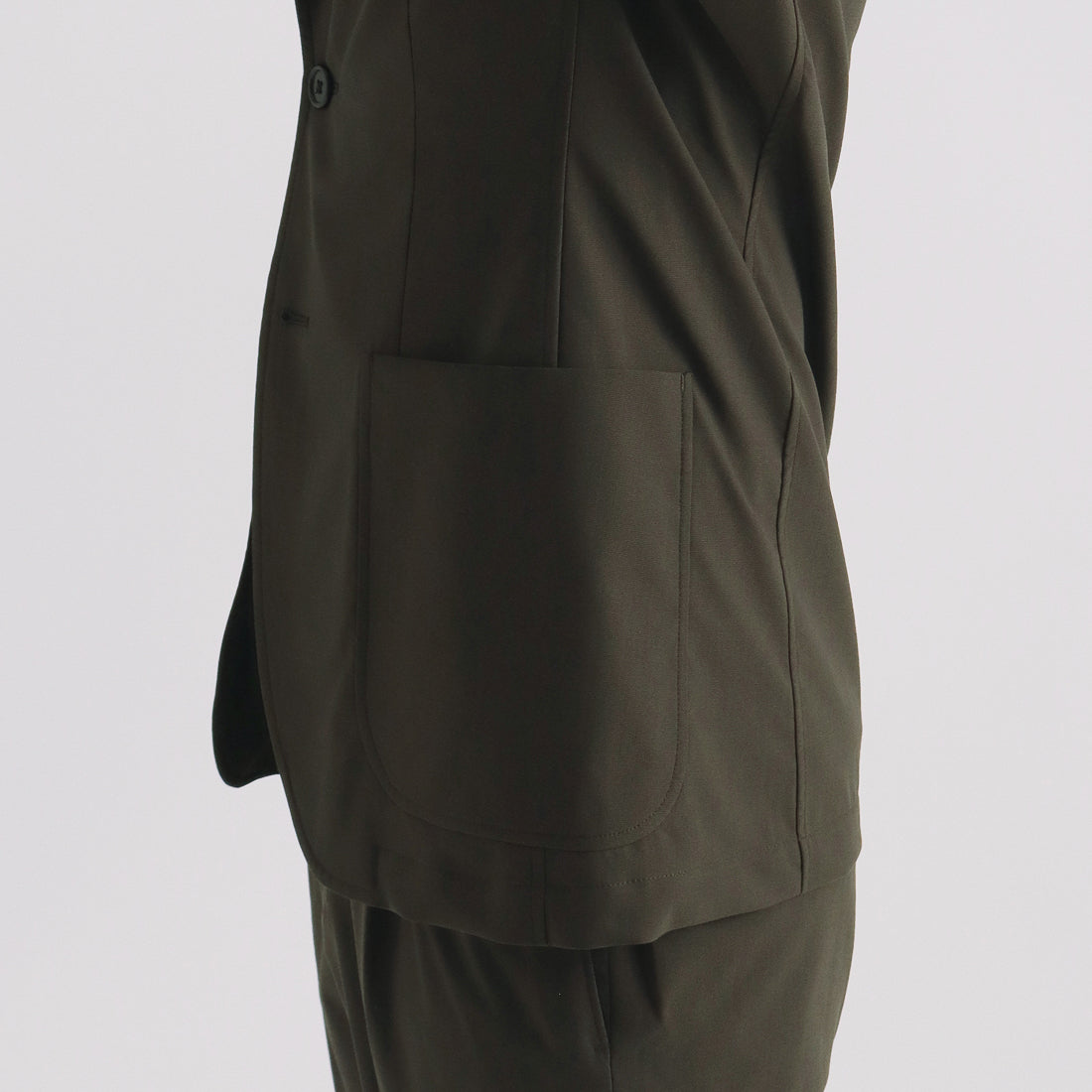 High Twist Cotton Panama Easy Jacket Color: Olive