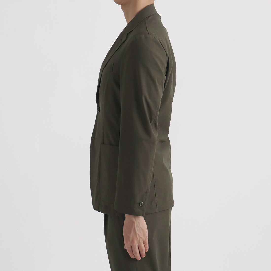 High Twist Cotton Panama Easy Jacket Color: Olive