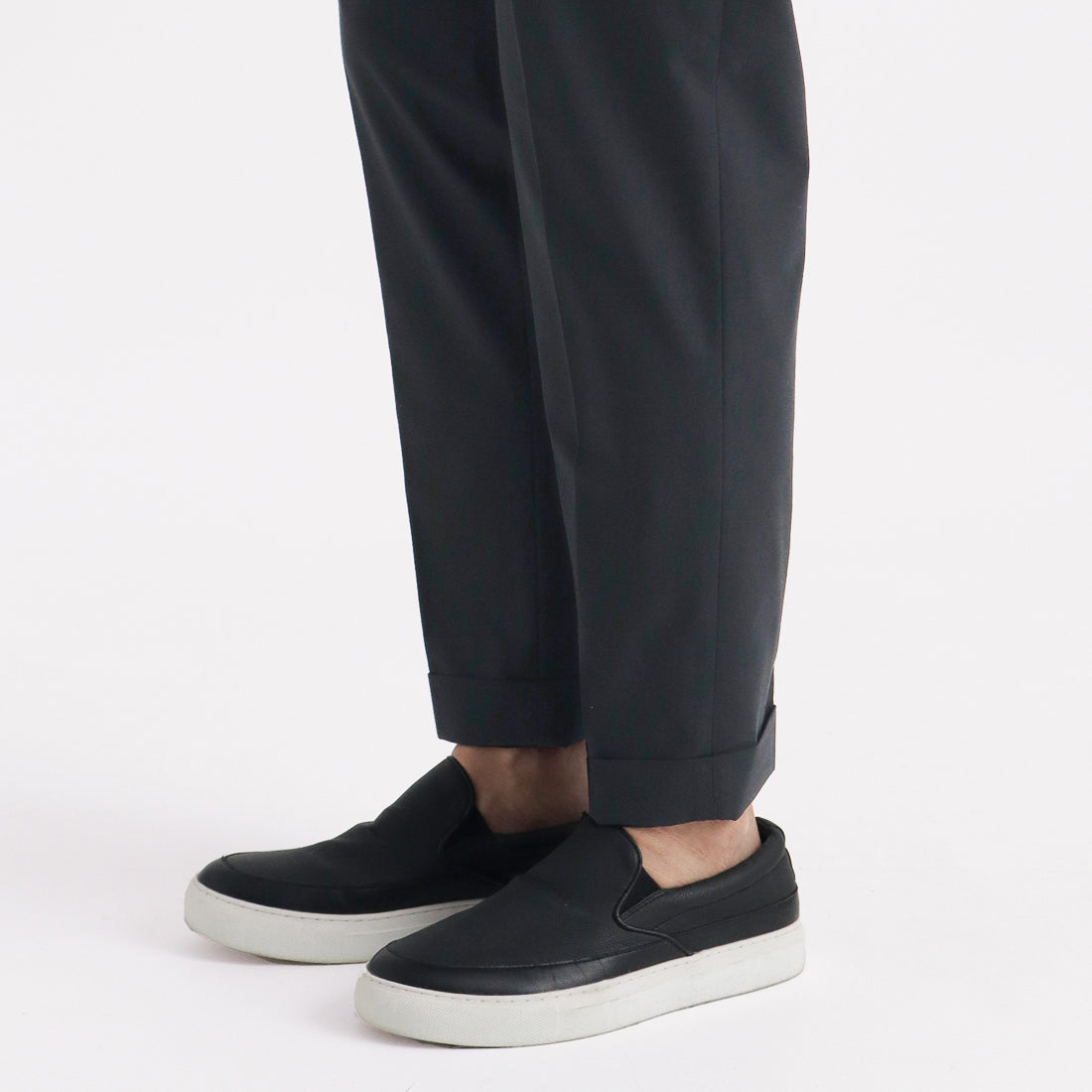 High Twist Cotton Panama Easy Trousers Color: Navy