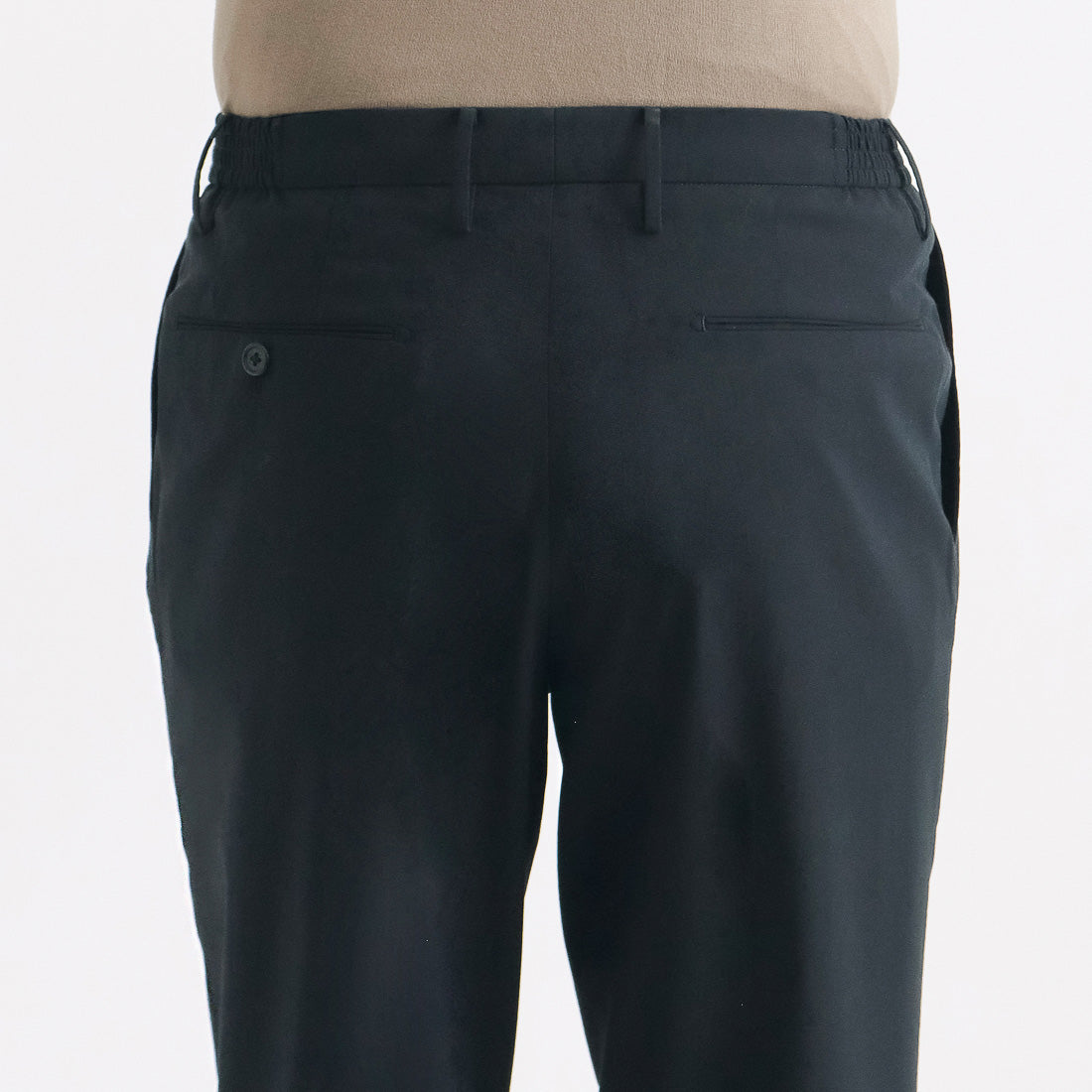 High Twist Cotton Panama Easy Trousers Color: Navy