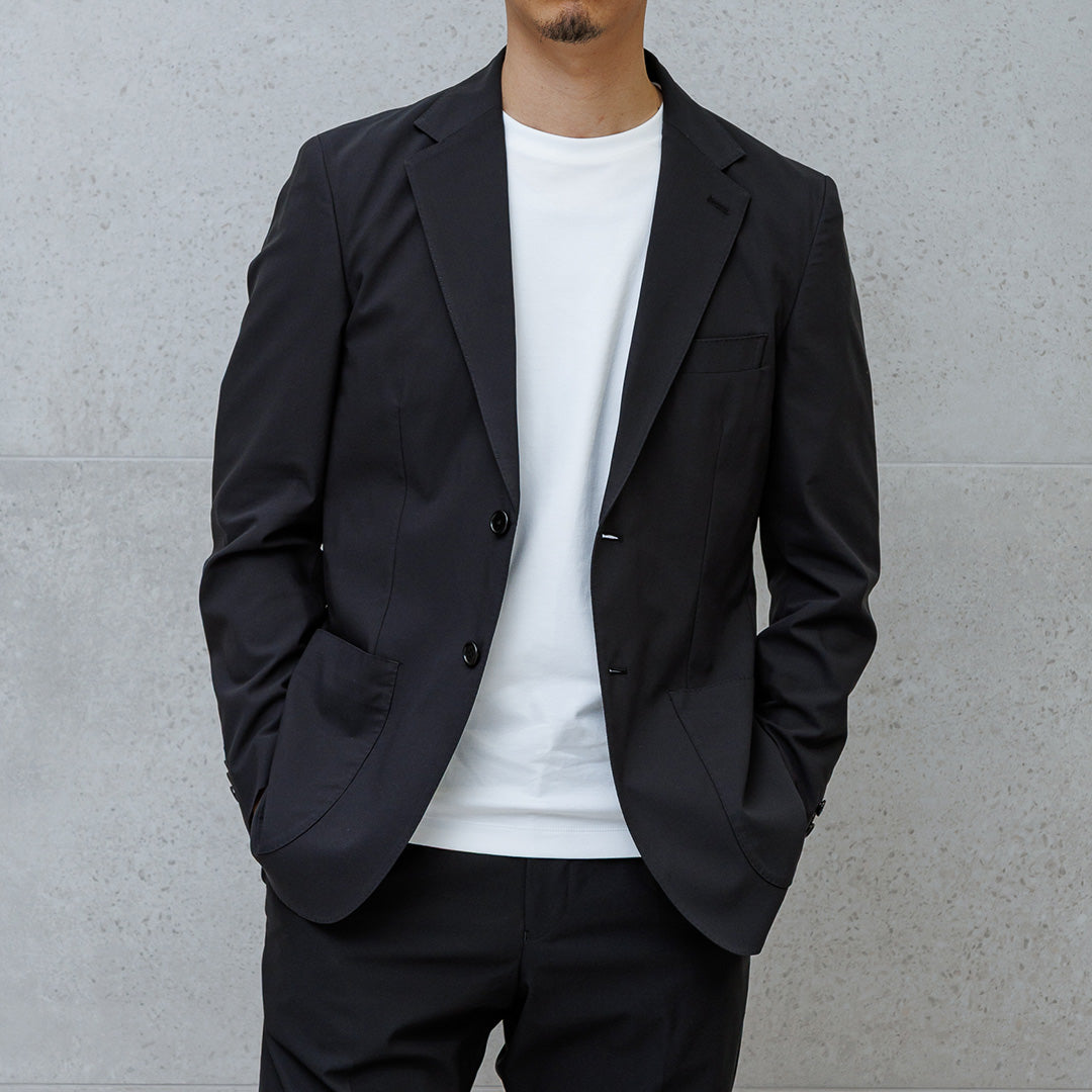 High Twist Cotton Panama Tailored Jacket Color: Black