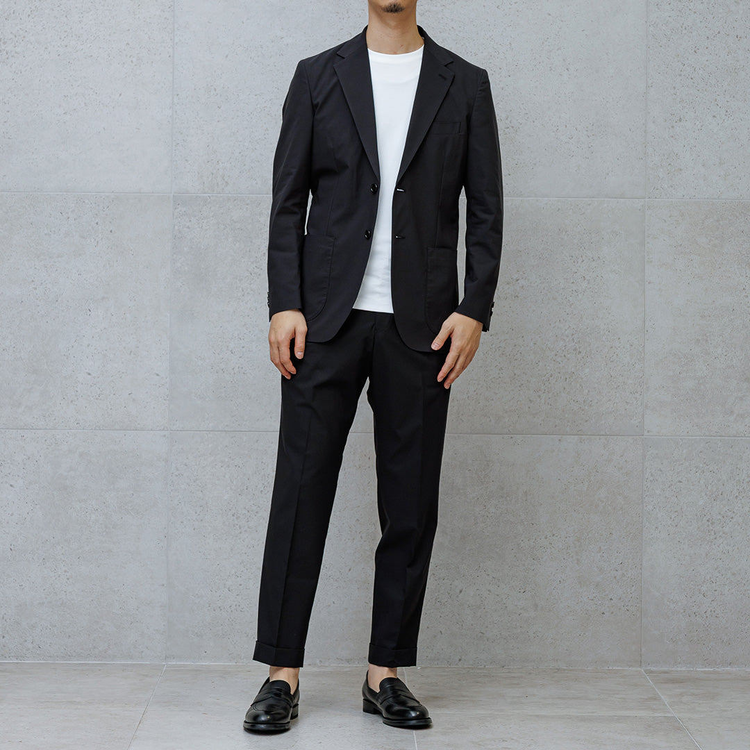 High Twist Cotton Panama Tailored Jacket Color: Black