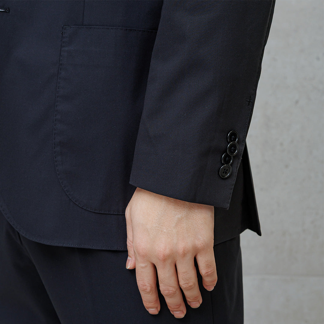 High Twist Cotton Panama Tailored Jacket Color: Black