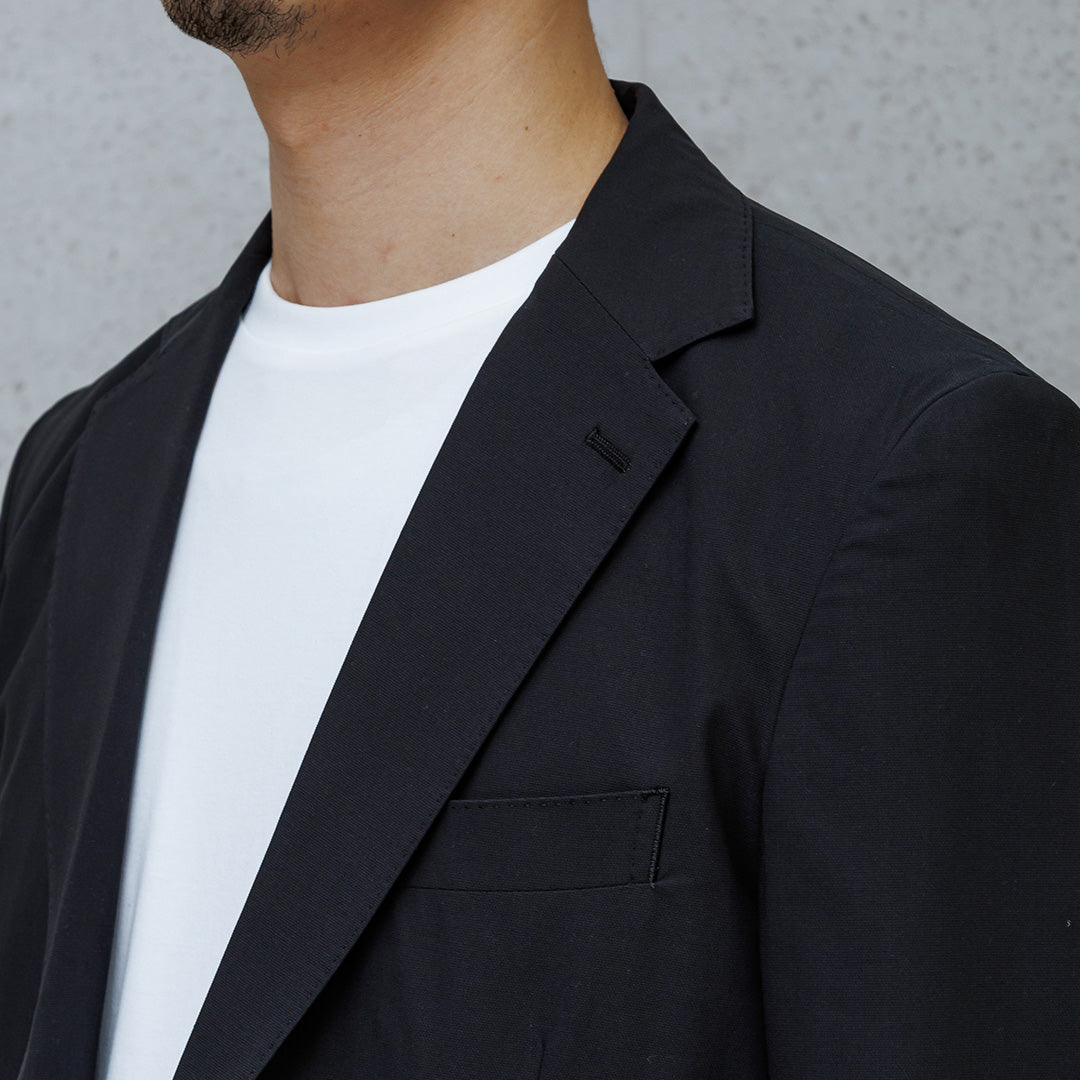 High Twist Cotton Panama Tailored Jacket Color: Black