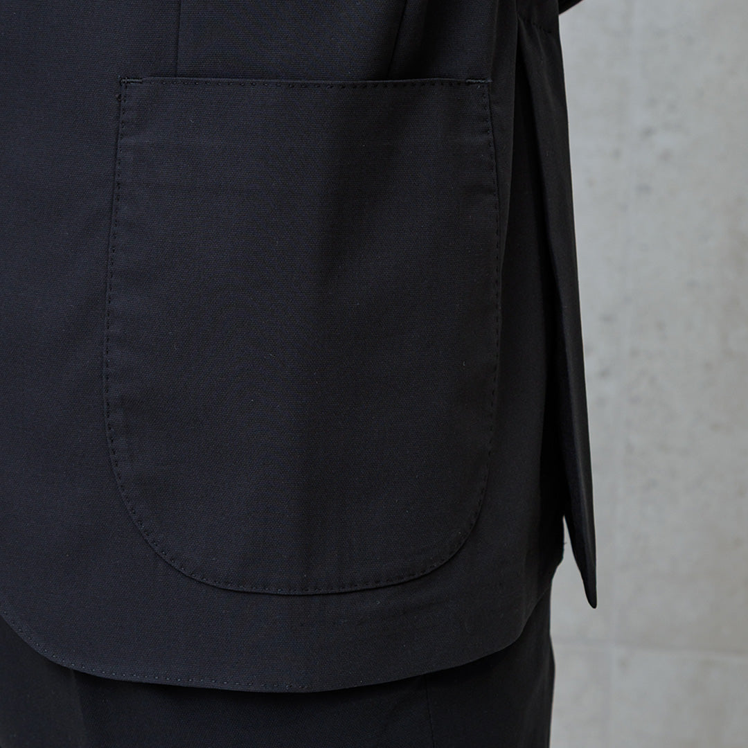 High Twist Cotton Panama Tailored Jacket Color: Black