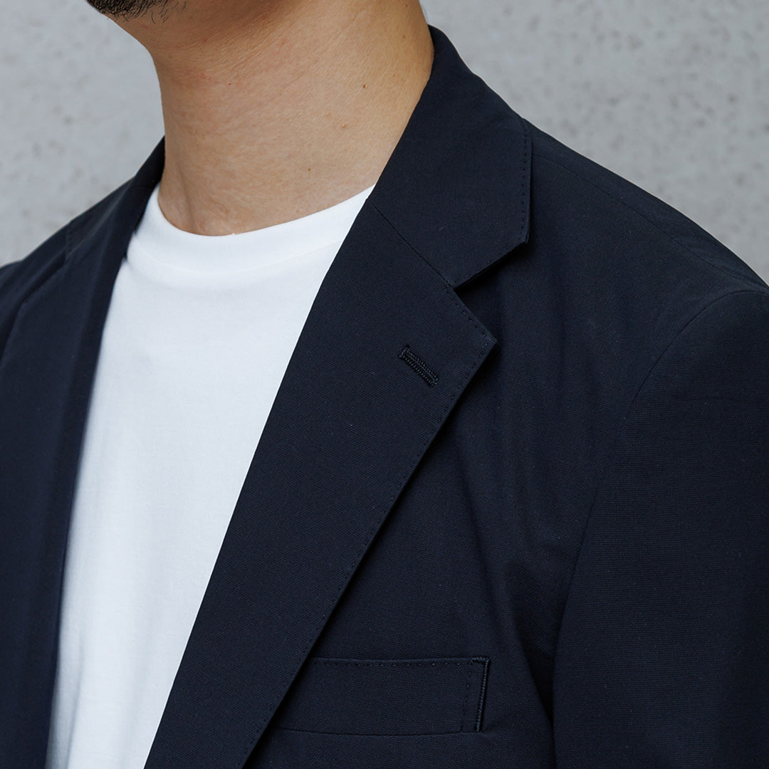 High Twist Cotton Panama Tailored Jacket Color: Navy