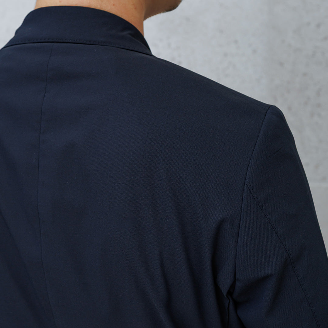 High Twist Cotton Panama Tailored Jacket Color: Navy