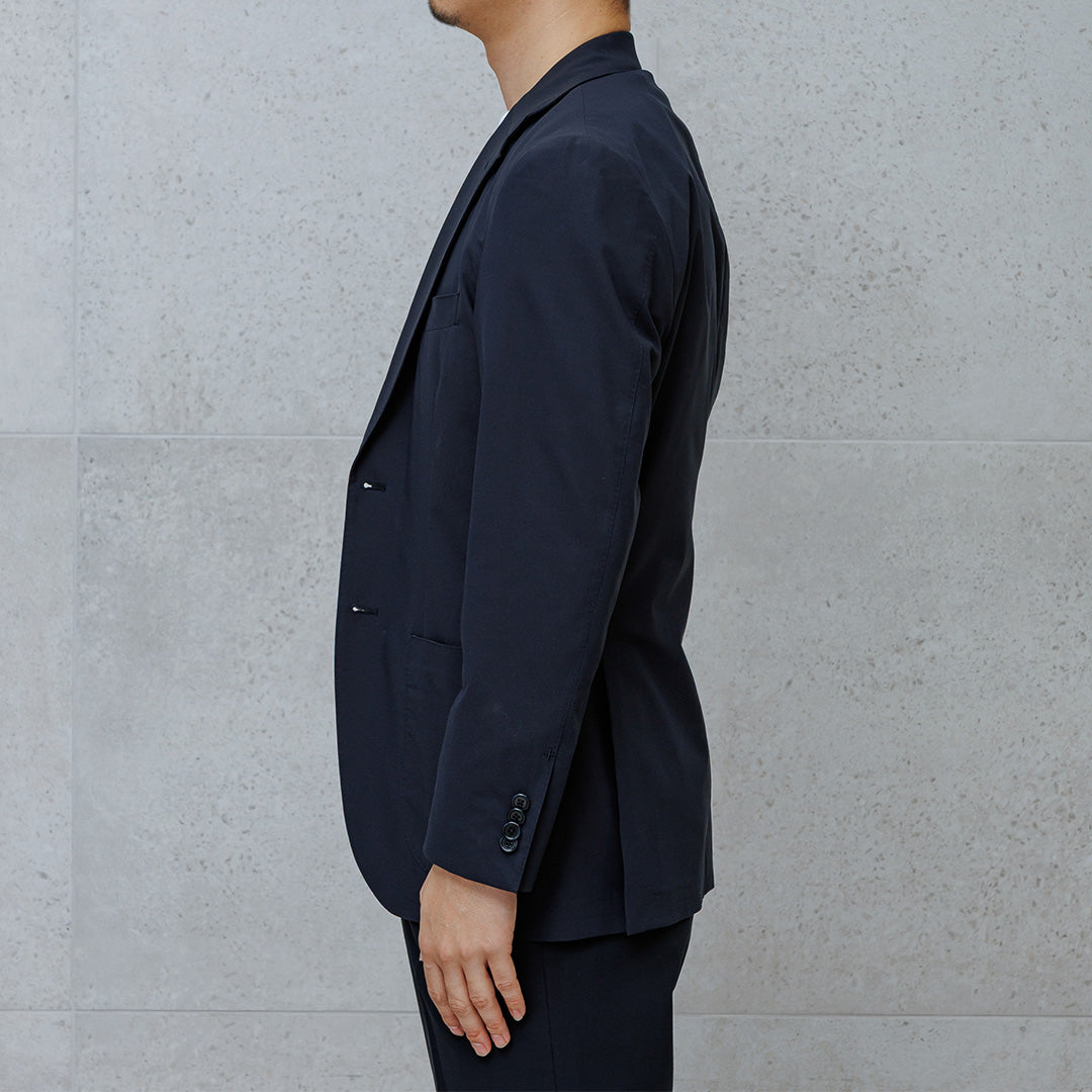 High Twist Cotton Panama Tailored Jacket Color: Navy
