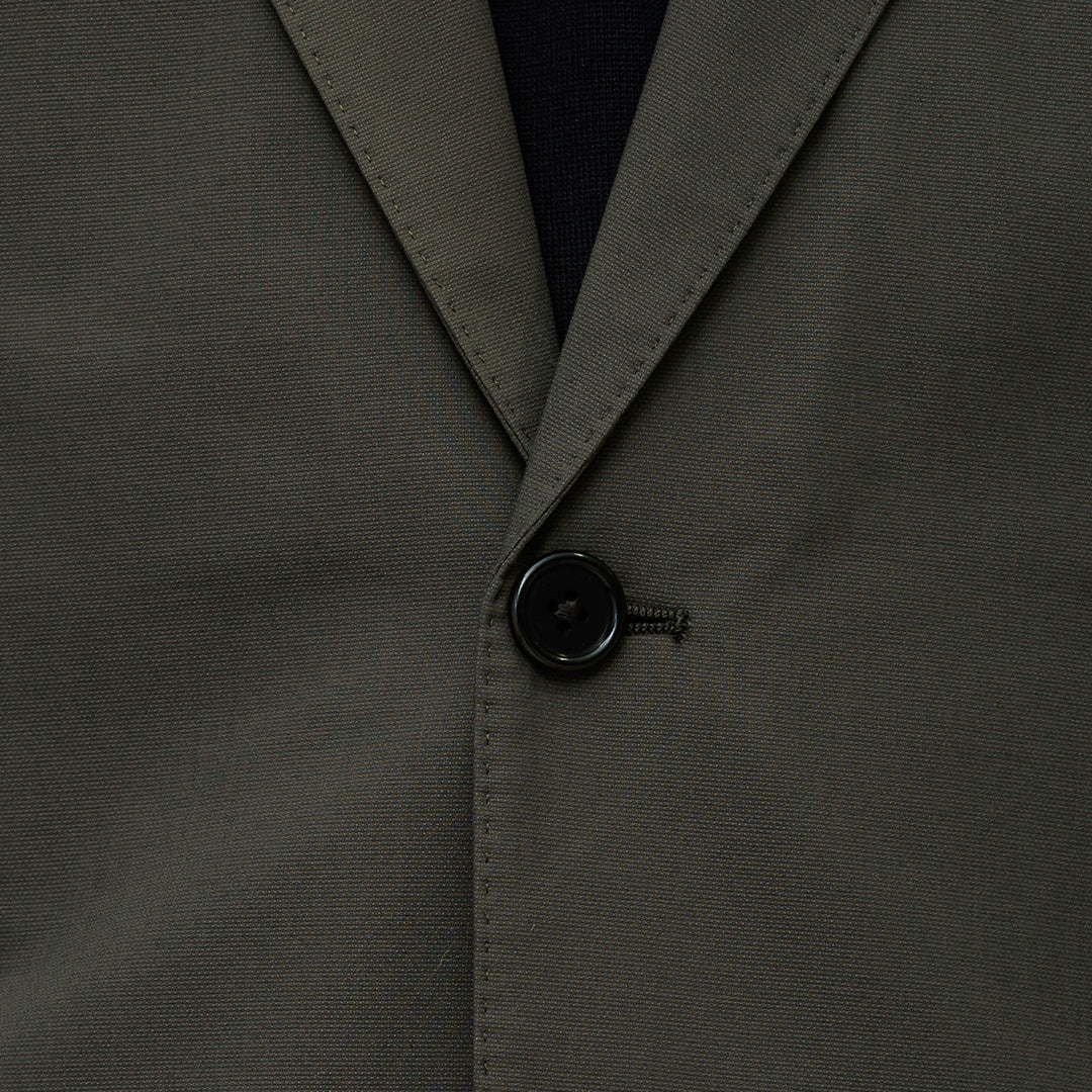 High Twist Cotton Panama Tailored Jacket Color: Olive