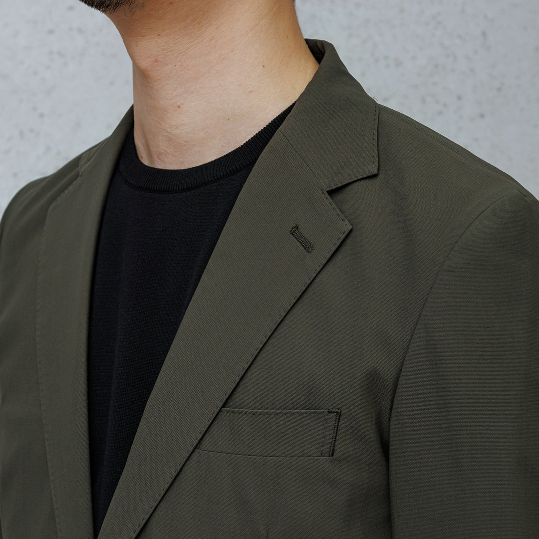 High Twist Cotton Panama Tailored Jacket Color: Olive