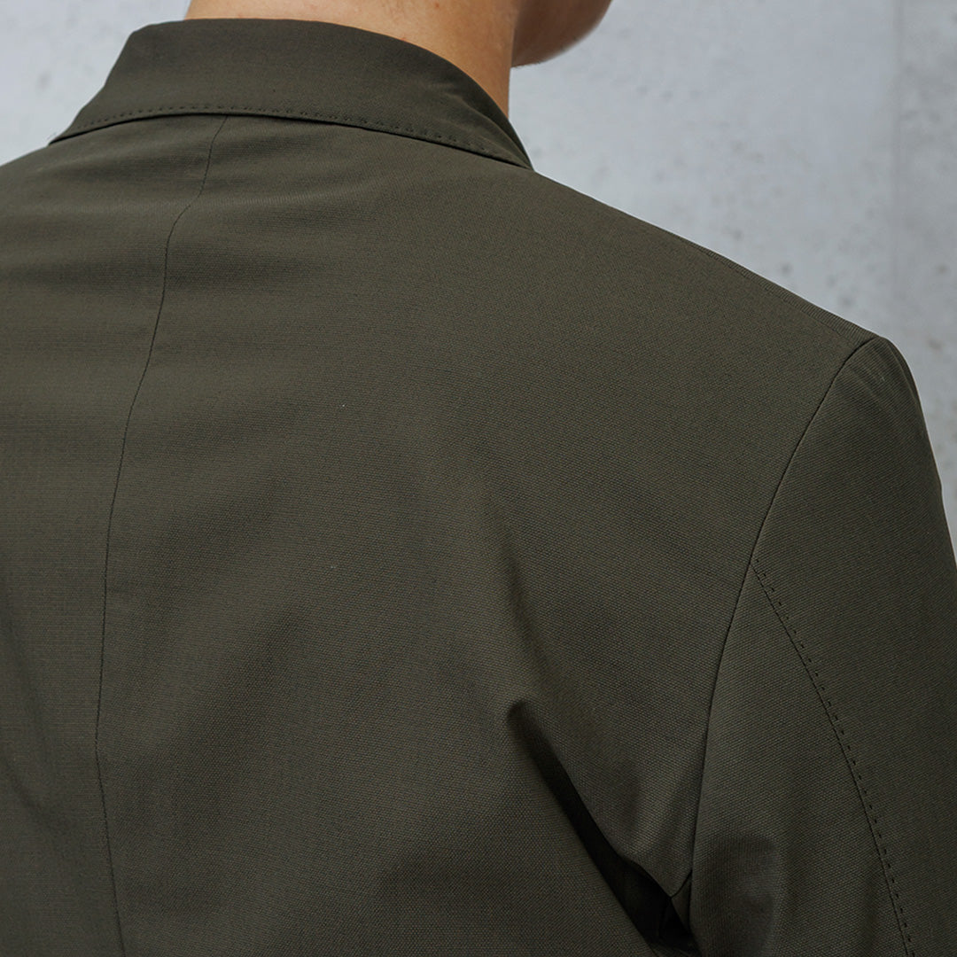 High Twist Cotton Panama Tailored Jacket Color: Olive