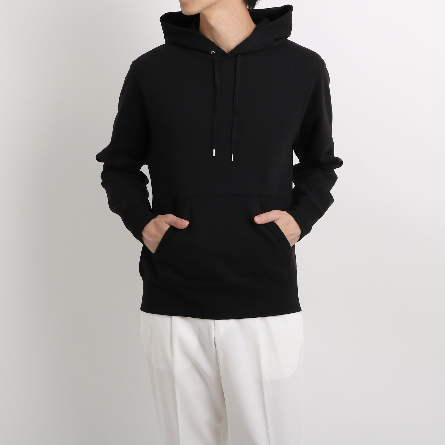 リサイクルスビン裏毛フーディー ブラック | ＋CLOTHET ONLINE