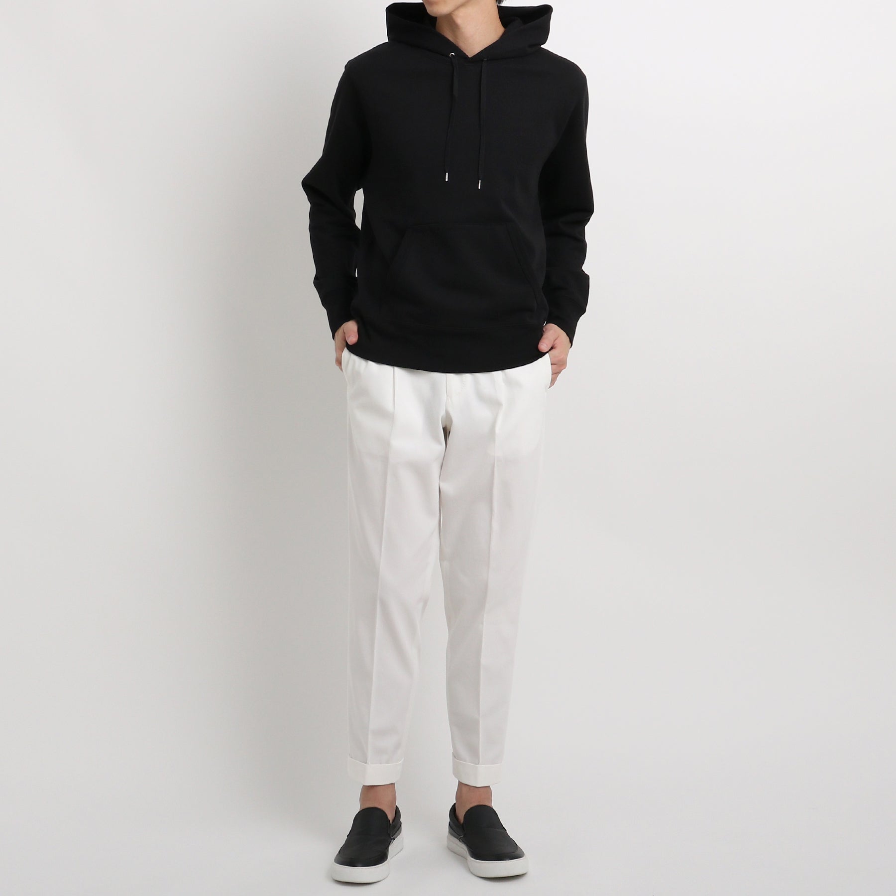 リサイクルスビン裏毛フーディー ブラック | ＋CLOTHET ONLINE