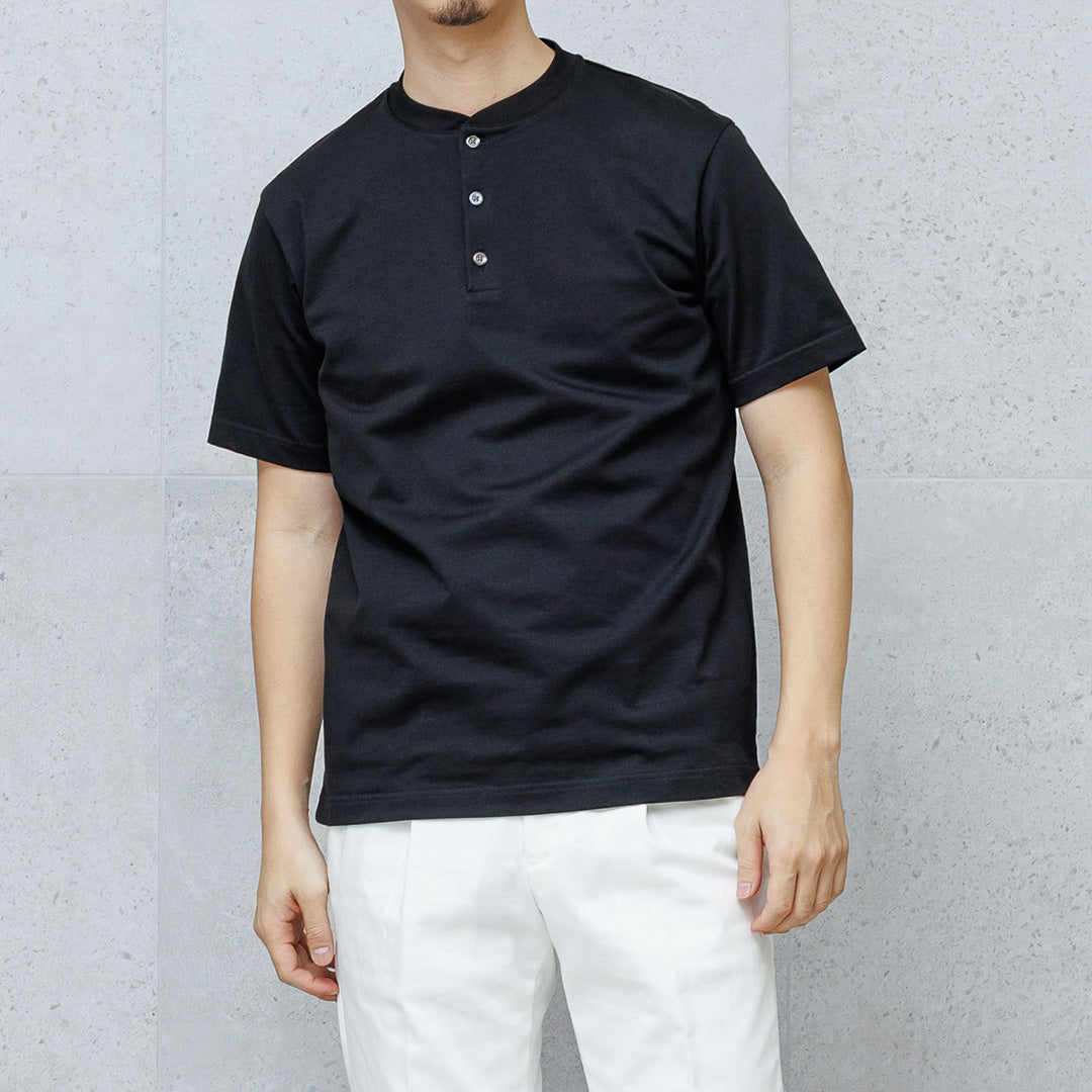 Hybrid Cotton Henley Neck Dress T-shirt Color: Black