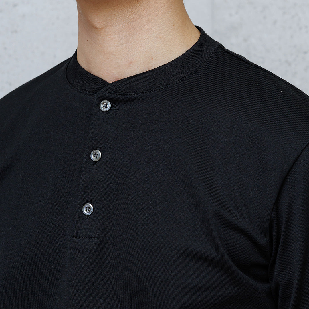 Hybrid Cotton Henley Neck Dress T-shirt Color: Black