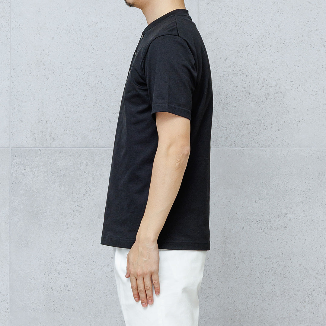 Hybrid Cotton Henley Neck Dress T-shirt Color: Black