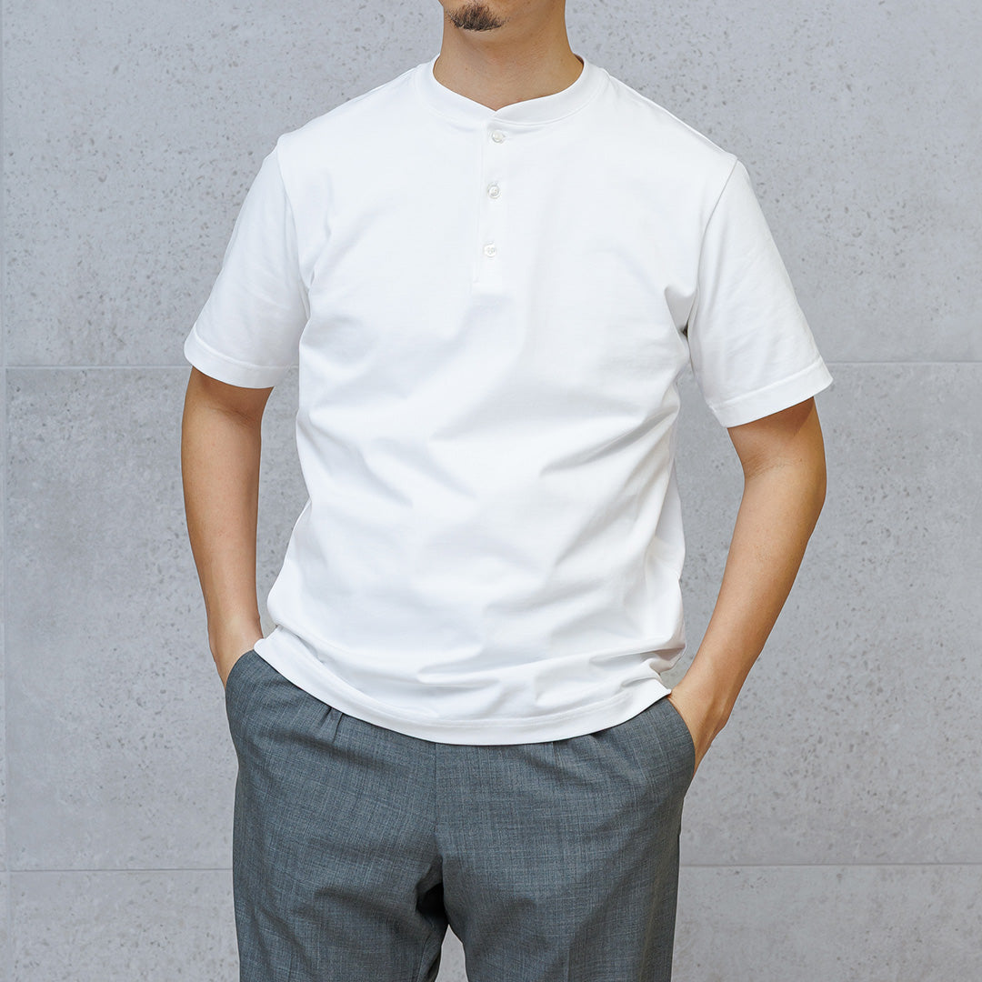 Hybrid Cotton Henley Neck Dress T-shirt Color: White
