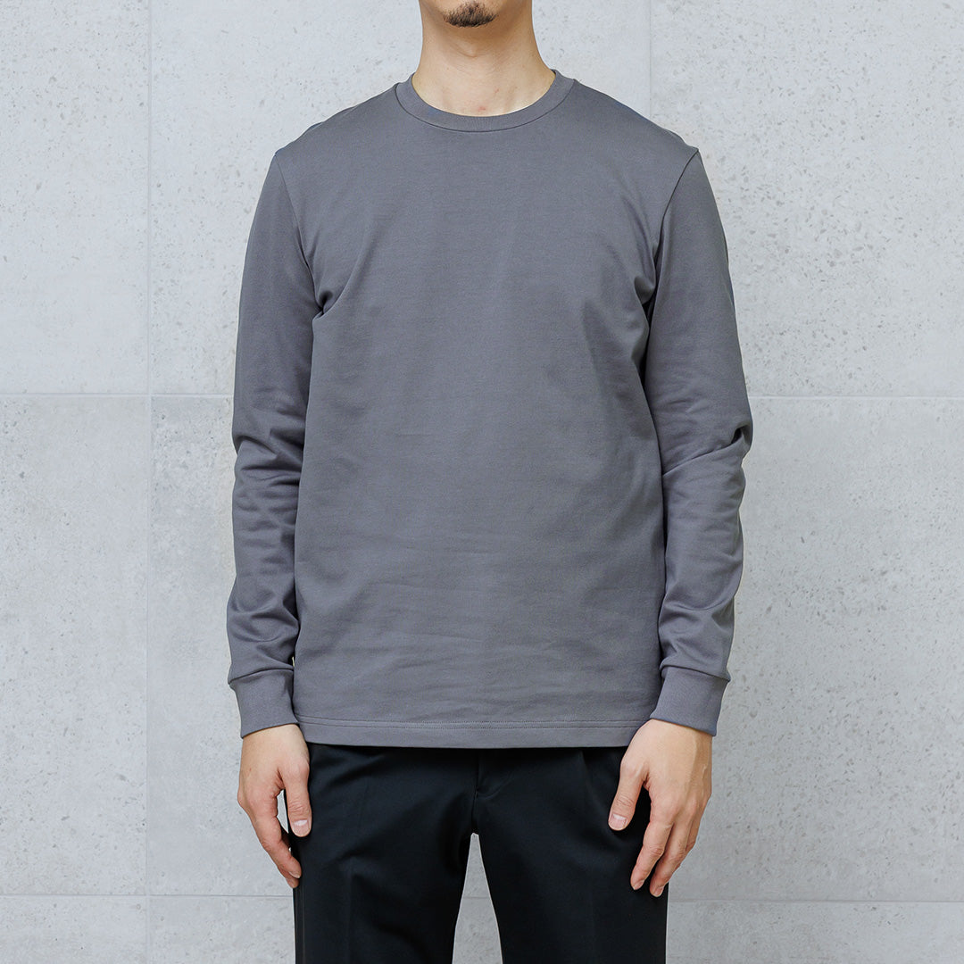 ハイブリッドコットン ロングスリーブドレスTシャツ アスファルト