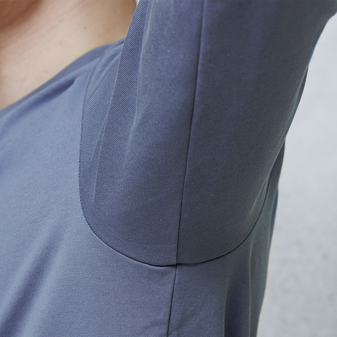 Hybrid Cotton Long Sleeve Dress T-shirt Color: Slate Blue