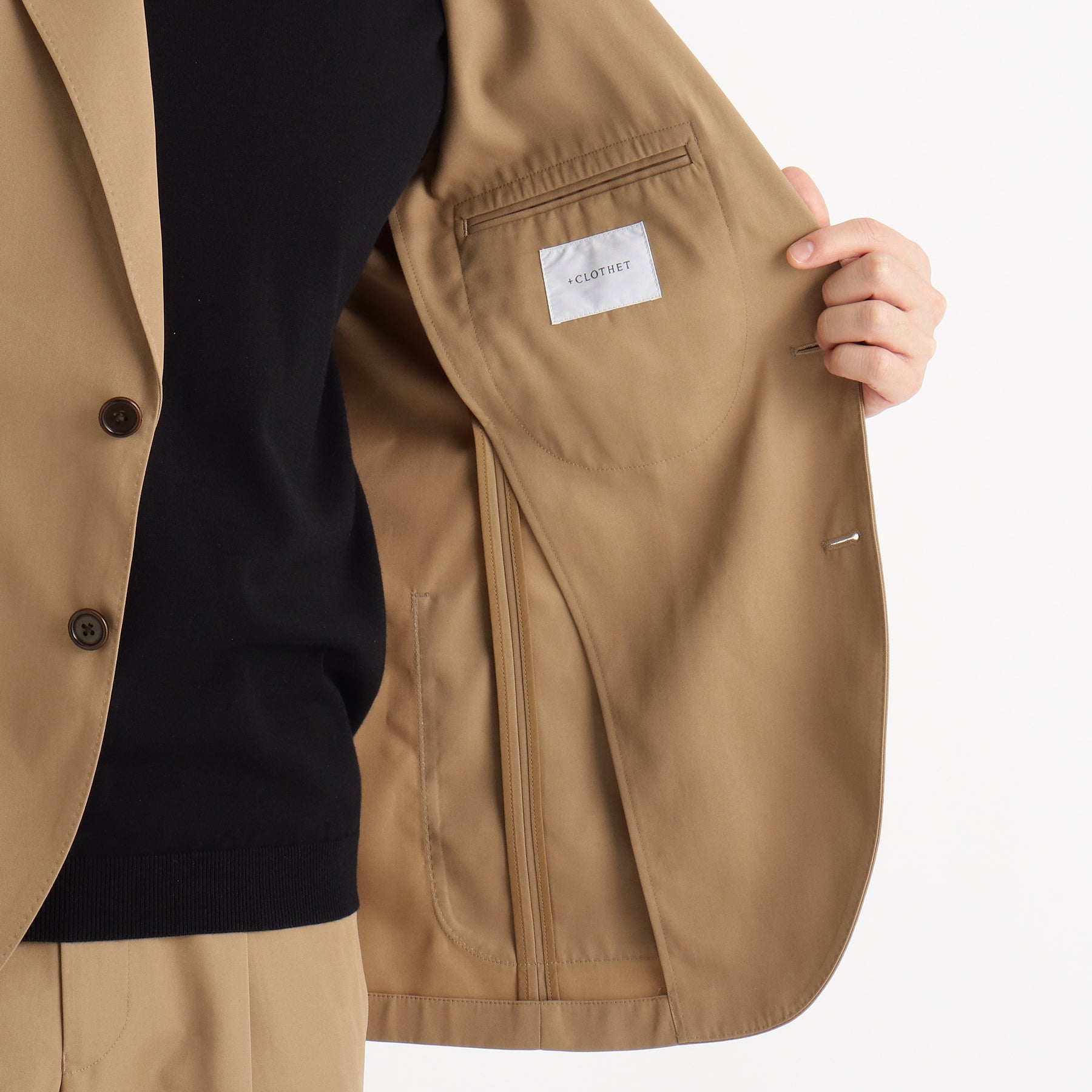 モアザンコットンテーラードジャケット ベージュ | ＋CLOTHET ONLINE