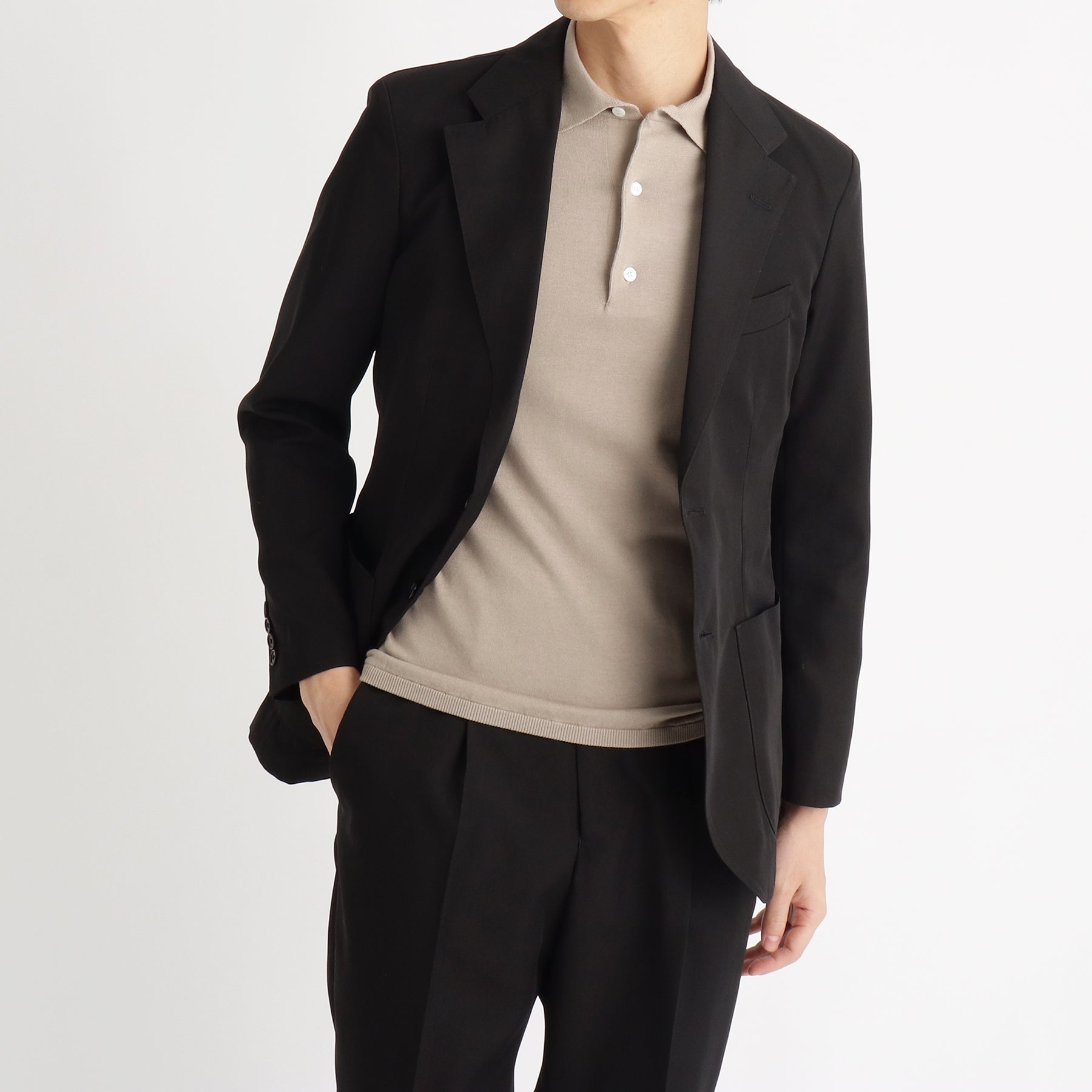 モアザンコットンテーラードジャケット ブラック | ＋CLOTHET ONLINE