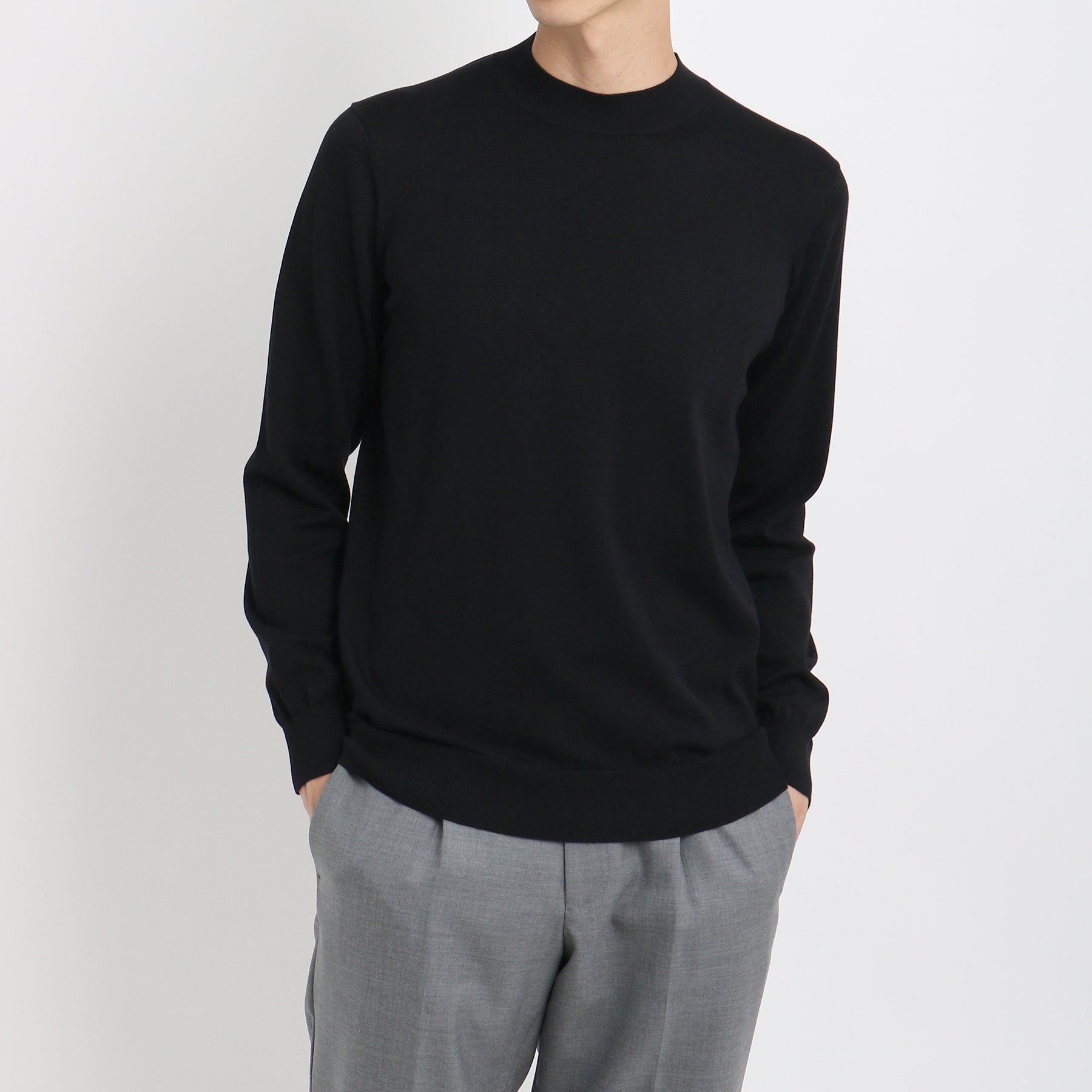 スビンプラチナム モックネックニット ブラック | ＋CLOTHET ONLINE