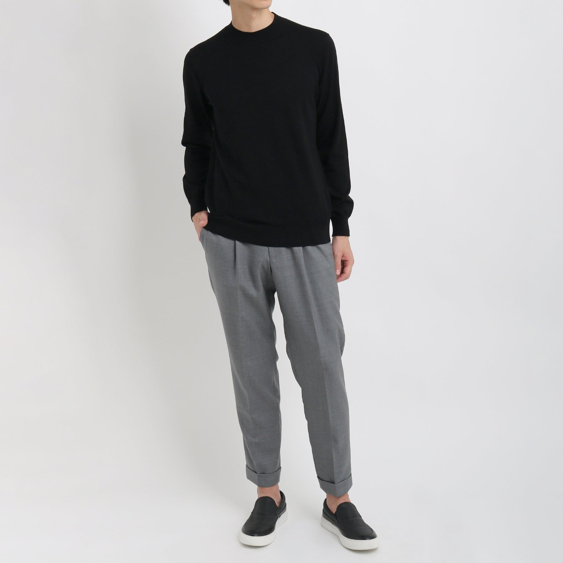 スビンプラチナム モックネックニット ブラック | ＋CLOTHET ONLINE